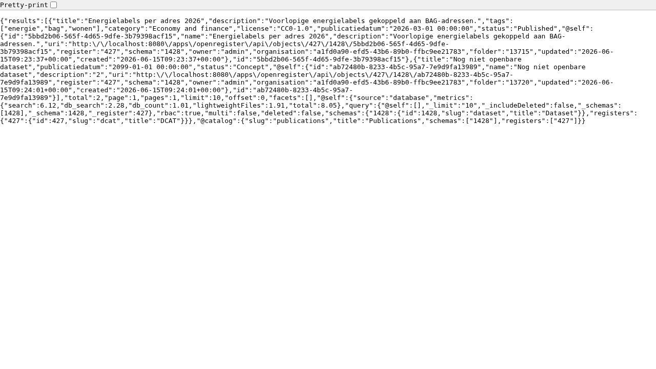 Anonymous public search returning only the published dataset
